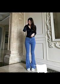 Gambar Celana Jeans Wanita Highwaist Cutbray Loose Panjang Stretch Denim Best Seller Melar Premium Style - Khaki, 28 dari Bryan Sanjaya Shop undefined 5 Tokopedia