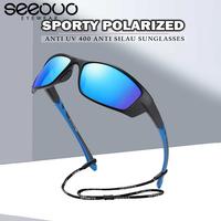 Gambar Seeouo Sunglasses Polarized Sport Style Anti UV 400 Protection Anti Silau Model Kotak TR90 Ringan Fashion Stylish Pria Wanita 3089 - BLACK DOFF dari Seeouo undefined 5 Tokopedia