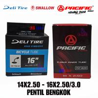 Gambar BAN DALAM SEPEDA LISTRIK 14 16 X 2.50 250 2.75 275 3.0 300 PENTIL BENGKOK / DIN SWALLOW DELI TIRE PACIFIC ( 2.50 / 2.75 - 10 ) 14X2.50 14X2.75 16X2.50 16X2.75 16X3.0 - 16X250/3.0 DELI, PENTIL BENGKOK dari TAN JBSHOP_NEW undefined 3 Tokopedia