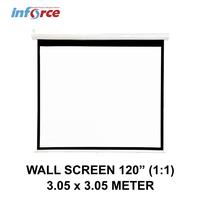 Gambar Wall Screen Projector 120 1:1 / Layar Proyektor Manual Gantung Inforce dari Inforce Indonesia undefined 1 Tokopedia