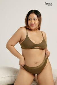 Gambar Sare Studio Padma Padded Tencel Triangle Bra In Dark Olive #Gratisongkir - S dari CAN CUTE undefined 1 Tokopedia