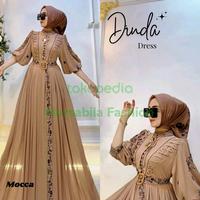 Gambar Dinda Dress/Gamis Muslimah Mewah Bahan Ceruti Aplikasi Bordir/Model Baru 2024 - Putih, XL dari Nursabila Fashion undefined 5 Tokopedia