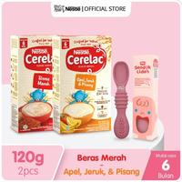 Gambar New Cerelac Bubur Bayi Rasa Beras Merah & Apel Jeruk Pisang 120G Free Sendok Lidah Best Seller dari qqyoo undefined 1 Tokopedia