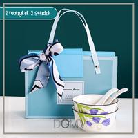 Gambar DOMOV Mangkok Souvenir Keramik Jepang Gift Set Estetik Kotak Hadiah - PERA isi 2 dari Domovhome undefined 5 Tokopedia