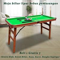 Gambar Mini Pool Table Lipat kaki / Meja Billiard Mini / Billiard Table Bonus /Mini Pool Table Lipat 182cm - 6-ft dari Havass Id undefined 2 Tokopedia