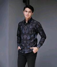 Gambar Baju batik pria lengan panjang masa kini motif modern harga grosir - DASI COKLAT, M dari Kemeja Batik Damiana undefined 1 Tokopedia