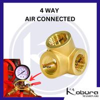 Gambar Air Cock Seat 4 Way Air Connected 1/4" Inch Sambungan atau Dudukan Kran Angin Cabang 4 Untuk Kompressor Angin dari Kobura Sparepart Shop undefined 1 Tokopedia