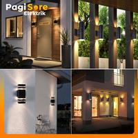 Gambar Lampu Tempel Hias Dinding Teras Modern Rumah Cafe Outdoor/Ruang Indoor - Model 3, Tanpa Bohlam dari Pagi Sore Elektrik undefined 3 Tokopedia