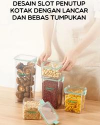 Gambar BONBOX Toples Kotak Makanan Snack Kedap Udara Penyimpanan Bening BKE40402 dari MiFun Living undefined 4 Tokopedia
