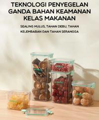 Gambar BONBOX Toples Kotak Makanan Snack Kedap Udara Penyimpanan Bening BKE40402 dari MiFun Living undefined 3 Tokopedia