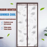 Gambar Tirai Magnet Elegan bahan plastik PVC (khusus ruanga AC) Gorden Pintu Motif Anti Nyamuk Size 90x210cm/ 100x210cm - kisi hitam, 90*210cm dari Cipto Jaya Store undefined 2 Tokopedia