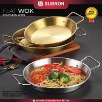 Gambar SUBRON Flat Wok Wajan Korea Piring Saji 28 Cm Stainless Gold Silver - Gold dari Home Electro undefined 5 Tokopedia