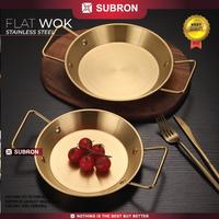 Gambar SUBRON Flat Wok Wajan Korea Piring Saji 22 Cm Stainless Gold Silver - Gold dari Home Electro undefined 2 Tokopedia
