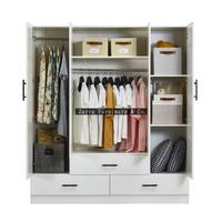 Gambar Zarra Furniware - Lemari Pakaian Baju 4 Pintu Chamberville Series Minimalis Modern - Walnut, Tanpa Cermin dari Zarra Furniware &amp; Co. undefined 2 Tokopedia
