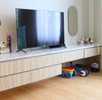 Gambar custome Lemari Tv apartemen, Backdrop modern minimalis dari HUNIAN VIP undefined 2 Tokopedia