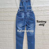 Gambar overall panjang jeans anak perempuan/celana kodok panjang/ jumpsuit - 6th dari Kelmoshop undefined 3 Tokopedia