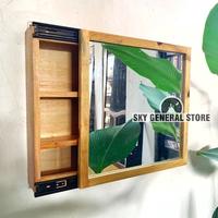 Gambar [TERBARU] Lemari Kosmetik Dengan Cermin Rias Tempel Dinding Bahan Kayu Premium - Tanpa Kunci, 30 Cm dari Sky General Store undefined 1 Tokopedia
