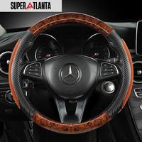 Gambar Sarung Stir Mobil Cover Setir Mobil Kulit Anti Slip Carbon Kayu Hitam Merah Coklat - Hitam dari laris57manis undefined 1 Tokopedia