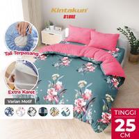Gambar Kintakun DLUXE Bedcover satu set Fitted Tinggi 25cm 160 / 180 Multivarian Kain Kasur Sarung Bantal Guling Tali Karet Murah [KAMAR RUMAHKU] - Adara, 180 x 200 dari Kamar Rumahku undefined 1 Tokopedia