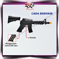 Gambar Tembakan Anak M16 Mainan Lampu Sound Cahaya Gun Mi6 Electic dari Buzzshowroom undefined 4 Tokopedia