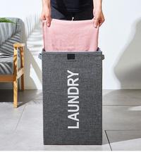Gambar Alby Mart Laundry Bag Keranjang Baju Kotor  Storage Box Multifungsi Kotak Penyimpanan dengan Tutup - S. VRTCL GREY dari Alby-Mart undefined 4 Tokopedia