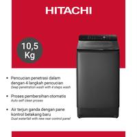 Gambar HITACHI Mesin Cuci Top Loading Taki Series 10.5 Kg  LTLHOMVW0T GG dari Hitachi Authorized Store undefined 1 Tokopedia