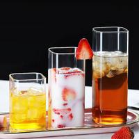 Gambar Gelas Borosilikat Square – Cangkir Minuman Elegan untuk Jus dan Minuman Segar - 400 ml dari Wollmart Home Centerr undefined 1 Tokopedia