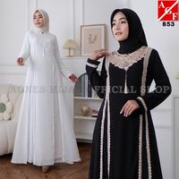 Gambar Agnes Hijab - Bilha Dress Gamis Putih Baju Lebaran 2024 Model Baru Elegan Renda Kombinasi Silk Abaya Muslim Terbaru Jumbo Size 853 - Putih, XL dari Agnes Hijab Official Shop undefined 1 Tokopedia