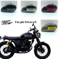 Gambar Tangki Triumph Tenk Tank Tenki Tengki Tanki Costum Costume Kostum Kastem Castem Thunder 125 Scorpio Megapro Tiger Byson Megapromono Pulsar Tvs Apache Hitam Lis Silverstone. Megapro Primus - HITAM LIS PUTIH, tangki only dari ARCADE SYUPO undefined 1 Tokopedia