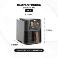 Gambar MITO AIR FRYER SMART AI-FRYER AF 6 / AF 6 AI-FRYER DIGITAL LOW WATT KAPASITAS 5 LITER TOUCH SCREEN LED - MITO AF 6 PUTIH dari WIJAYA ELEKTRONIK SEMARANG undefined 4 Tokopedia