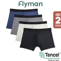 Gambar celana dalam pria dewasa Flyman Celana Dalam Boxer Pria Modal Fabric Tencel 2 Pcs FM 3056 New - Onyx, XXL dari Dexas Friend undefined 1 Tokopedia
