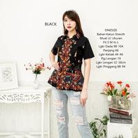 Gambar Top Floral Batik Wanita Baju Blouse Atasan Blus Formal Casual TBBA153 - Hitam 2 dari Batik Danara undefined 3 Tokopedia