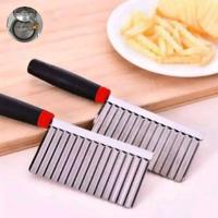 Gambar Pisau acar / pisau grigi / pisau gelombang kentang wortel timun pisau stainless - Tipis dari Rianmalikk undefined 2 Tokopedia