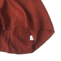 Gambar BLUS KUTUNG LINEN PREMIUM MERAH COKLAT V NECK OVERSIZE KOREA IMPORT - Merah dari Paisley & Sage undefined 3 Tokopedia