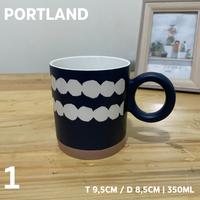 Gambar PORTLAND  Mug Keramik  Blue Pottery Art Retro Mug Gelas Coffee Tea Cafe Blue Handle - PORTLAND-4 dari Mega Indo Grosir undefined 2 Tokopedia