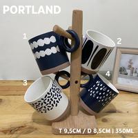 Gambar PORTLAND  Mug Keramik  Blue Pottery Art Retro Mug Gelas Coffee Tea Cafe Blue Handle - PORTLAND-4 dari Mega Indo Grosir undefined 1 Tokopedia