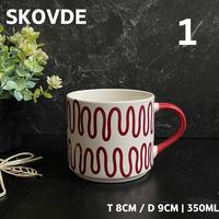 Gambar SKOVDE Mug Keramik RED Pottery Art Retro Mug Gelas Coffee Tea Cafe Red  Handle - SKOVDE-4 dari Mega Indo Grosir undefined 2 Tokopedia