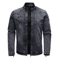 Gambar Jaket Jeans Biker bahan denim black zipper resleting atasan pria terlaris kekinian casual distro keren - XL dari Irsyad Ollshope undefined 2 Tokopedia