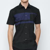 Gambar KENT&CREW KEMEJA LENGAN PENDEK SLIM FIT HITAM MOTIF PRIA - C-WCQ507-B5 - S dari KENT & CREW undefined 4 Tokopedia