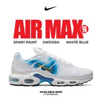 Gambar Nike Air Max Plus TN Spray Paint Swoosh White Blue Original BNIB - 39 dari Someshoe undefined 1 Tokopedia