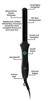Gambar Sultra The Bombshell Rod Curling Iron, 1' with Protective Heat Glove dari CATRINE ONE undefined 1 Tokopedia