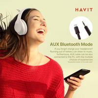 Gambar Havit H628BT Wireless Bluetooth Headphones Long Battery Life - Beige dari Havit Indonesia Official Store undefined 2 Tokopedia