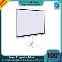 Gambar Tripod Screen Projector 100 inch Ratio 4 : 3 - Layar Proyektor Tripod 200cm x 150cm dari Fahri Sukses Komputer undefined 5 Tokopedia