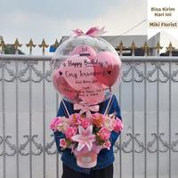 Gambar Bucket Balon Bloom Box Flower Bouquet Bunga Kode 002 - b- miki florist - Pink dari MIKI FLORIST JKT undefined 1 Tokopedia