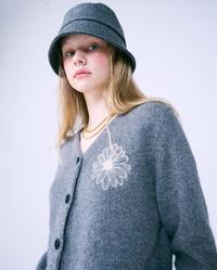 Gambar Mardi Mercredi Raccoon Blended V Neck Cardigan Grey Ivory dari Simkung Store Indonesia undefined 4 Tokopedia