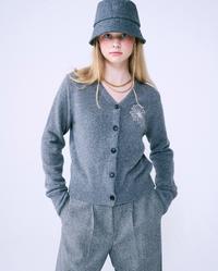 Gambar Mardi Mercredi Raccoon Blended V Neck Cardigan Grey Ivory dari Simkung Store Indonesia undefined 5 Tokopedia
