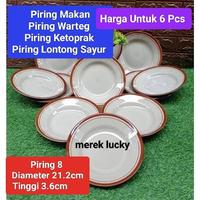 Gambar piring makan keramik COKLAT ukuran 8 inchi (Harga 6 Pcs) dari ar rahman perabot undefined 2 Tokopedia