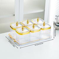 Gambar TOPLES AKRILIK PERSEGI/TOPLES PLASTIK KEDAP UDARA/TOPLES LEBARAN - Putih, 6 kotak + tray dari ZeinThings undefined 4 Tokopedia