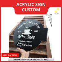 Gambar SIGNAGE ACRYLIC CUSTOM AKRILIK SIGN BOARD CETAK LOGO TOKO 2 SISI - Tulisan Hitam dari Polaris Laser Malang undefined 1 Tokopedia
