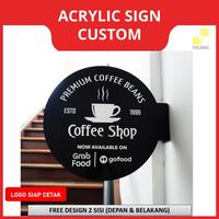 Gambar SIGNAGE ACRYLIC CUSTOM AKRILIK SIGN BOARD CETAK LOGO TOKO 2 SISI - Tulisan Hitam dari Polaris Laser Malang undefined 2 Tokopedia